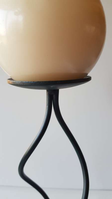 Tall Black Wrought iron Candle Holder/Stand with an 10cm White Ball candle.