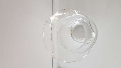 Glass Flower vases. Large glass vase with scalloped edge. Plain glass.