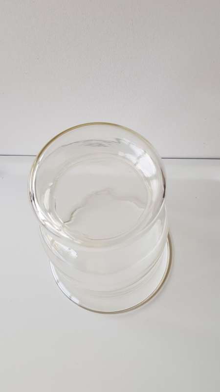 Glass Flower vases. Large glass flower vase with base. Plain thin glass.