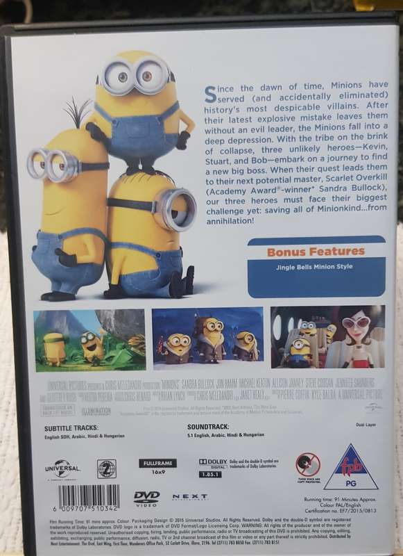 Kids DVD  Minions. Good, clean condition.