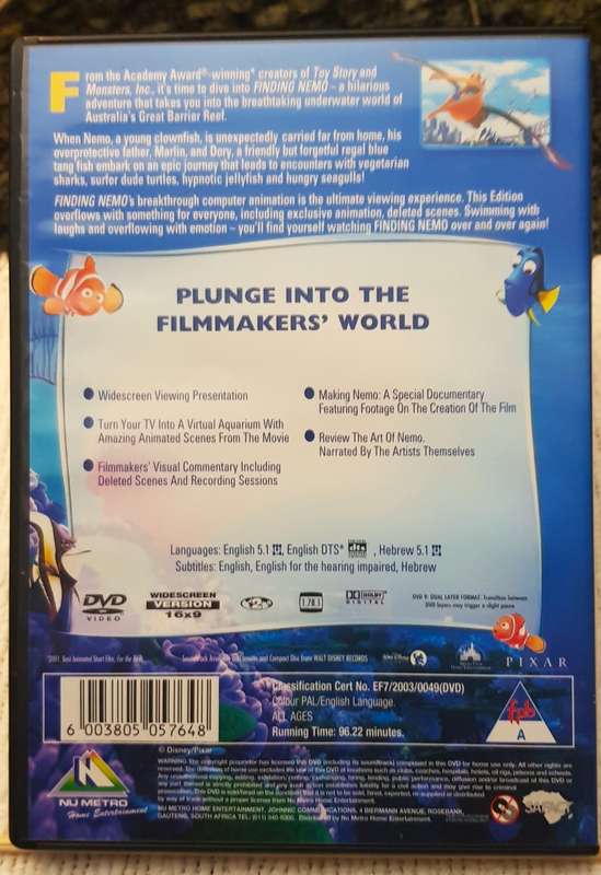 Kids DVD   Finding Nemo. Good, clean condition.