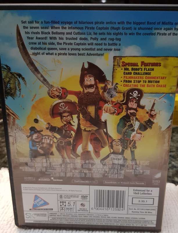 Kids DVD   The Pirates, Band of Misfits.  Good, clean condition.