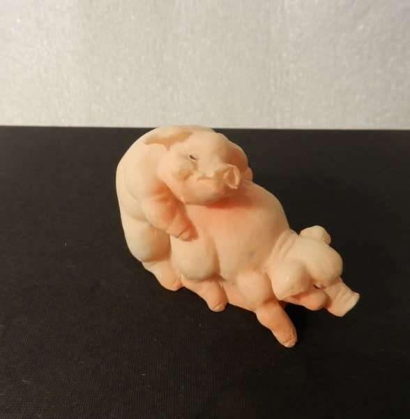 Vintage Piggy Back  Two plastic resin pigs loving!!