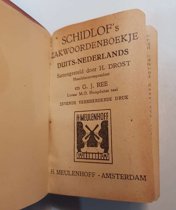 Vintage Dutch dictionary.  SchidlofsDuits Zakwoordenboekje  Duits-NL