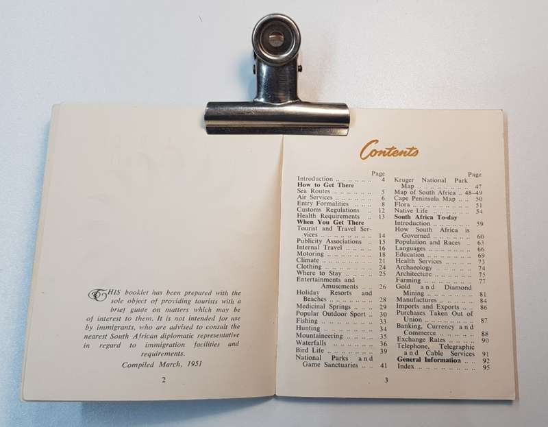 Vintage Tourist Guide 1951: South Africa in a Nutshell. Miniature booklet for tourists