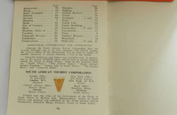 Vintage Tourist Guide 1951: South Africa in a Nutshell. Miniature booklet for tourists