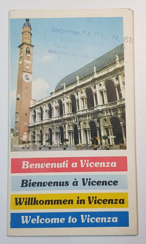 Vintage and collectable Travel Brochure/Map 1958.   Brochure: Welcome to Vicenza -