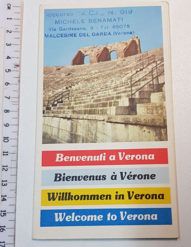 Vintage and collectable Travel Brochure/Map 1958.   Brochure: Welcome to Verona -
