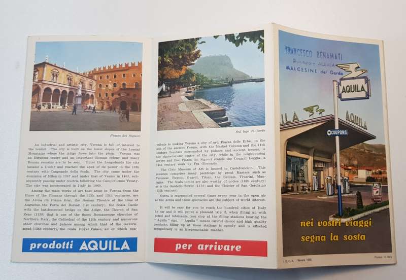 Vintage and collectable Travel Brochure/Map 1958.   Brochure: Welcome to Verona -