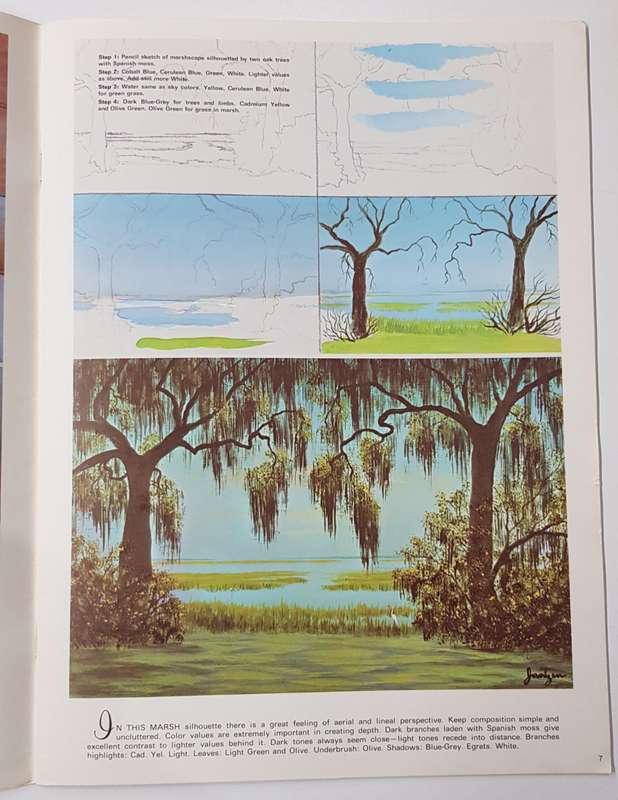 Vintage How to Paint Book:  Step by Step Scenes from Southeast USA by Carsten Jantzen