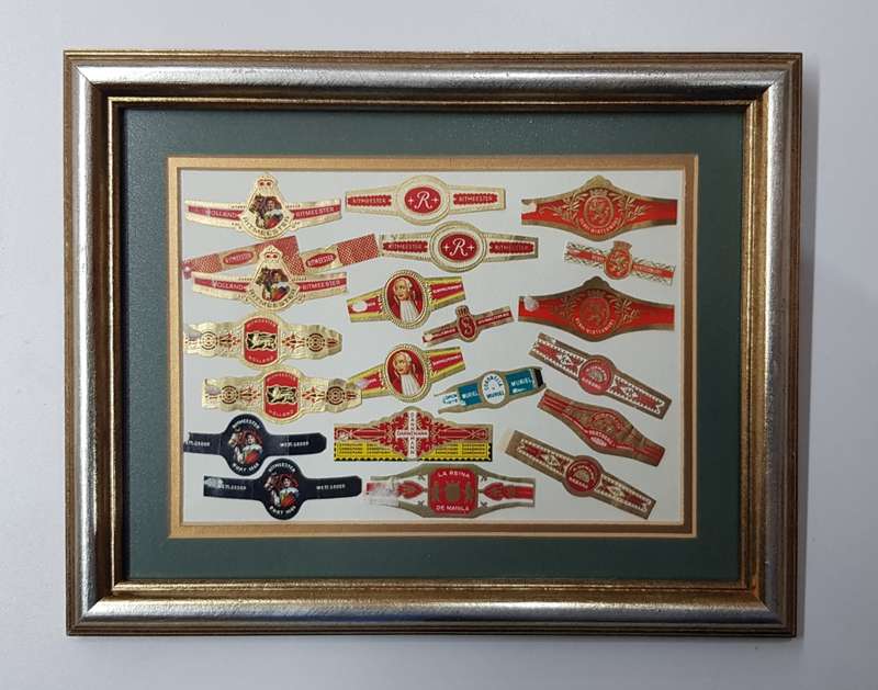 Cigar Band Collection: Frame with Ritmeester various with 22x bands. Circa1970,s