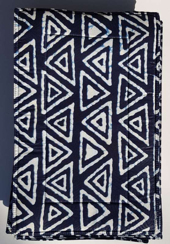 Place mats: Set of 6x double stitched place mats in blue and black with batting.
