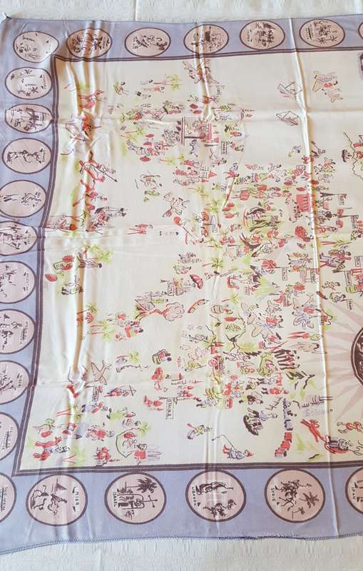 Vintage collectable Ladies scarf.   Souvenir Europa and around the world.