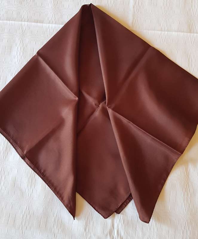 Vintage collectable Ladies scarf.  Classic satin finish square scarf in Brown