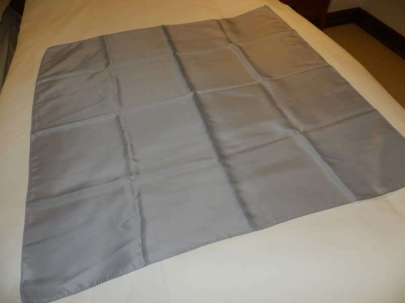 Vintage collectable Ladies scarf.  Classic silk type square scarf in plain Grey.