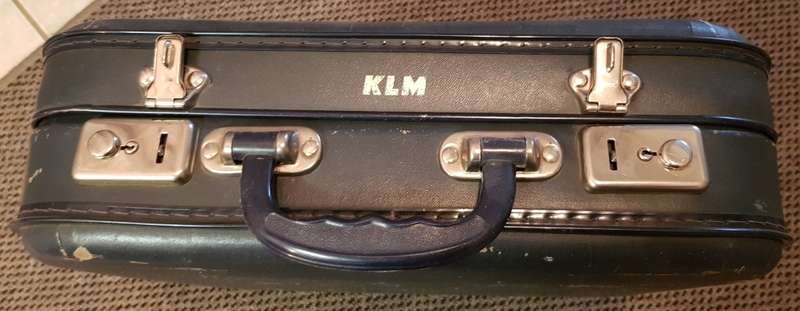 Vintage KLM Royal Dutch Airlines cabin crew, Samsonite overnight case/hand luggage.