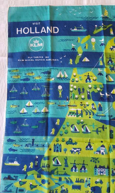 Vintage collectable Ladies scarf.  Souvenir Holland KLM with map.