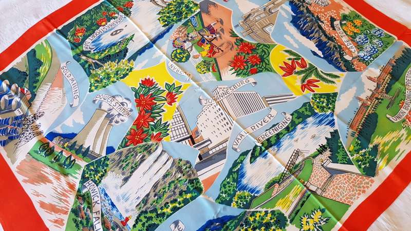 Vintage collectable Ladies scarf.  Souvenir Tourist South Africa: