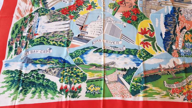 Vintage collectable Ladies scarf.  Souvenir Tourist South Africa: