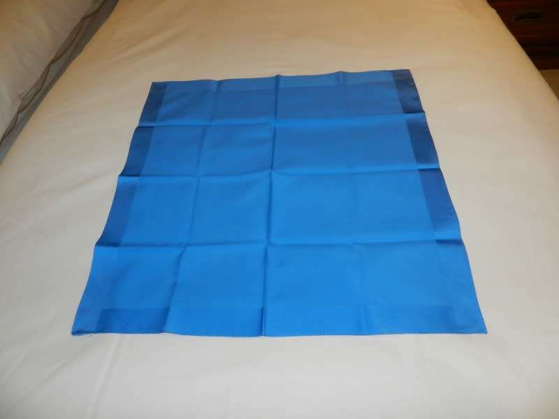 Vintage collectable Ladies scarf.  Classic silk type square scarf in Blue.