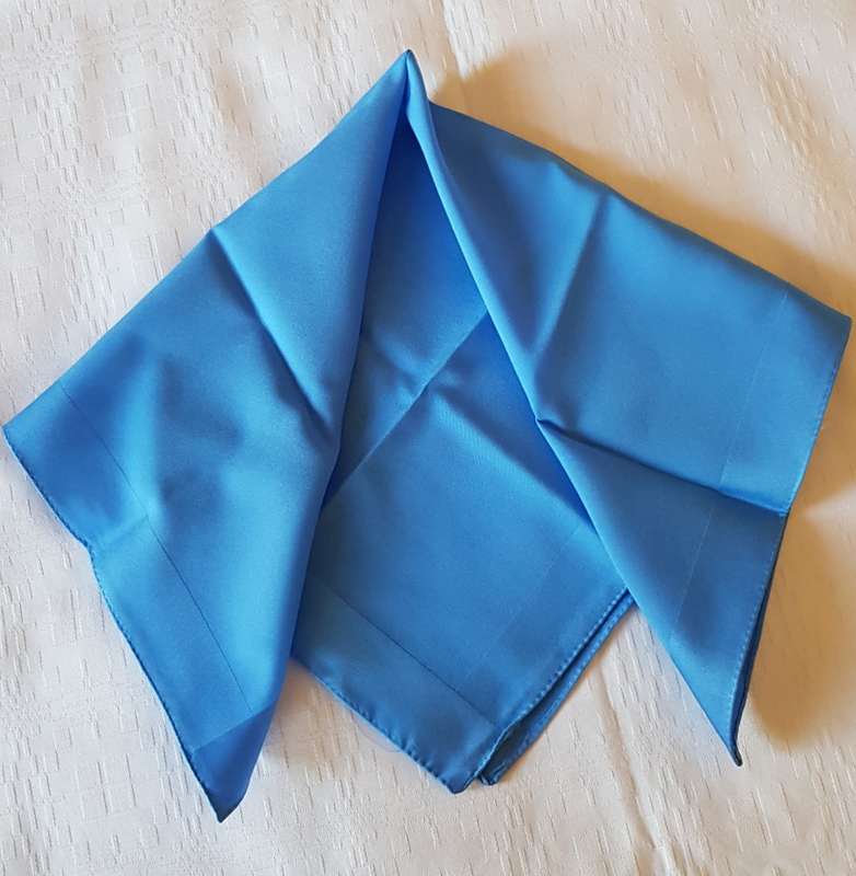 Vintage collectable Ladies scarf.  Classic silk type square scarf in Blue.