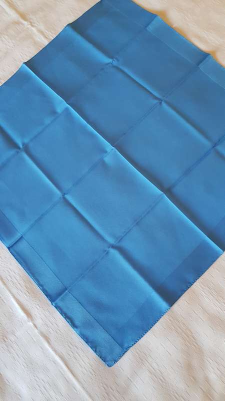 Vintage collectable Ladies scarf.  Classic silk type square scarf in Blue.