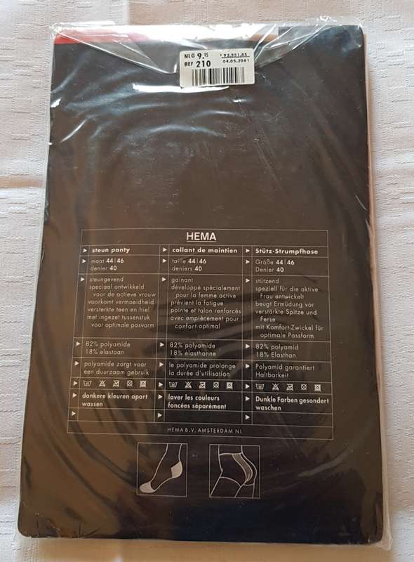 Support Pantyhose: 1x Lycra Leg Care (Hema) Colour Wine Blush. European Size 44/46.
