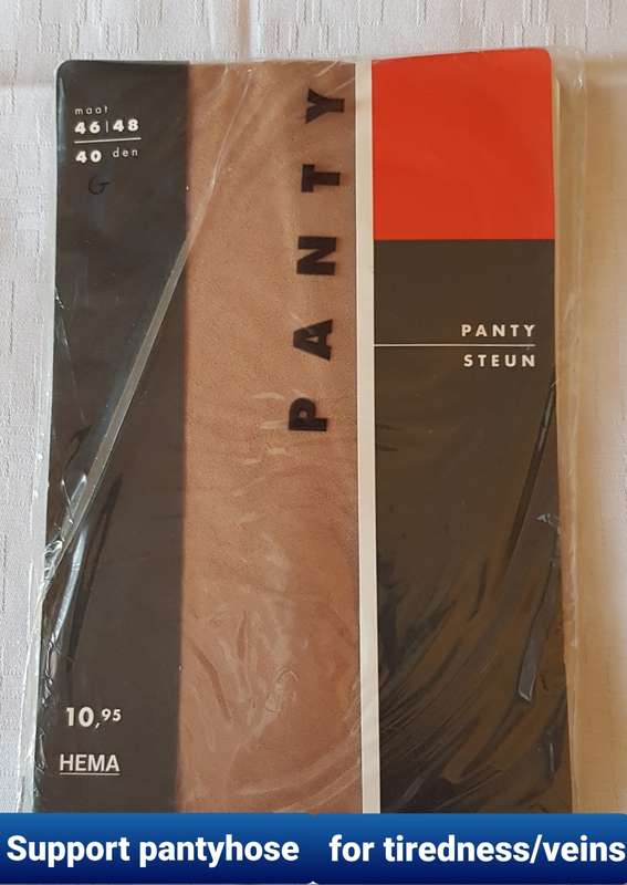 Support Pantyhose: 3x Lycra Leg Care (Hema) Colour Vienna Beize. European Size 46/48
