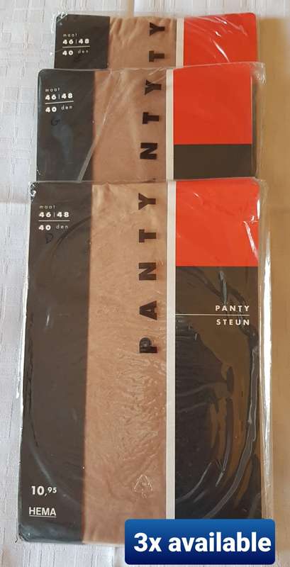 Support Pantyhose: 3x Lycra Leg Care (Hema) Colour Vienna Beize. European Size 46/48