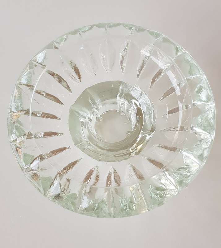 Glass Candle Holders. Set of 5x heavy duty glass candle holders.