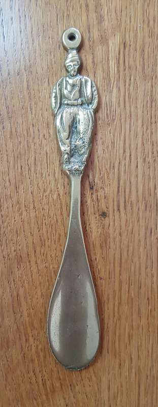 Antique Brass Ornament:  Dutch Brass handmade 19th Century spoon