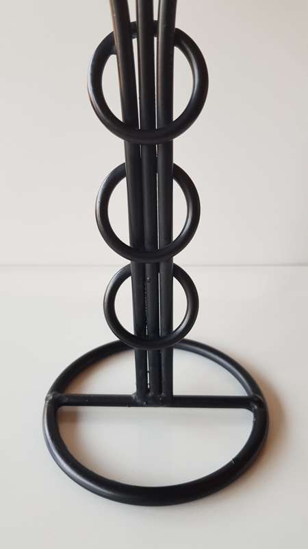 Smooth Black Wrought Iron Candelabra type candlestand with 3x tiers for taper candles.