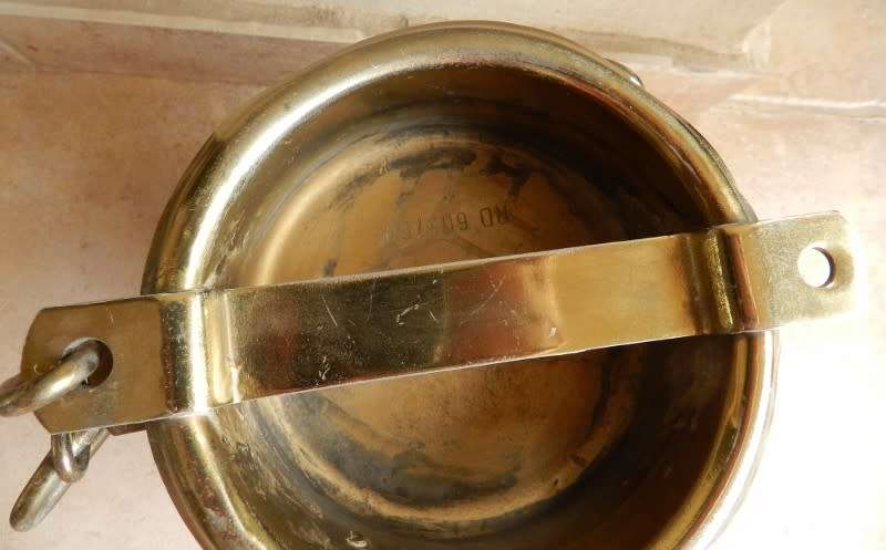 Vintage Brass Plated Milk Can. Stamped E J Braak  with serial Numbers.