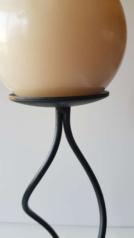 Tall Black Wrought iron Candle Holder/Stand with an 10cm White Ball candle.