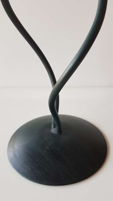 Tall Black Wrought iron Candle Holder/Stand with an 10cm White Ball candle.