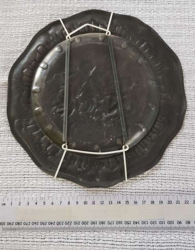 Antique Pewter Plate.  Late18th early 19th Century with Rose Hallmark. Plate has a lovely scalloped