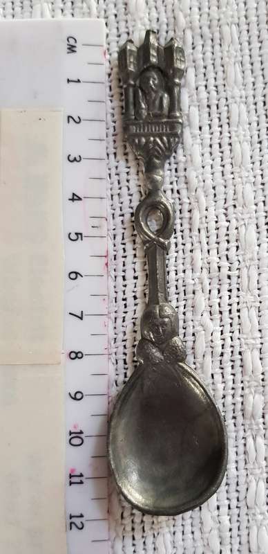 Antique Dutch Pewter spoon.  18/19th Century. 1x hand cast pewter spoon