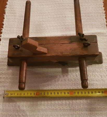 Antique wooden moulding carpenters plough plane