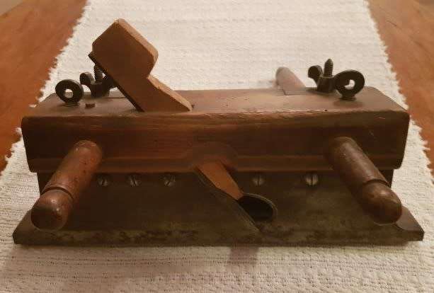 Antique wooden moulding carpenters plough plane