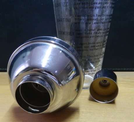 Vintage Silver plated glass Cocktail Shaker/Blender with battery operated blade.