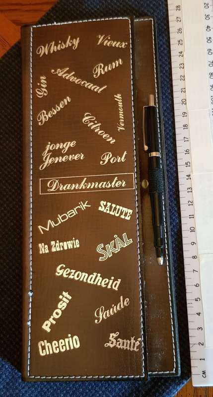 Vintage Bar Drinks Order book.  Drankmaster.