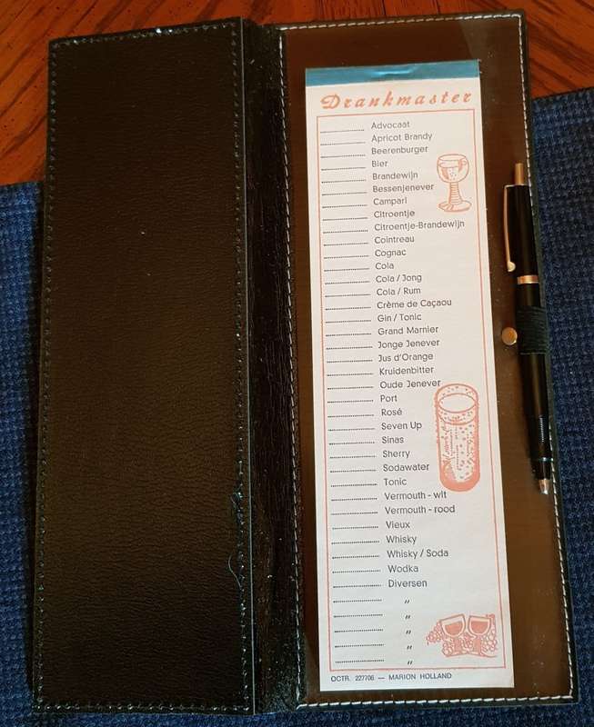 Vintage Bar Drinks Order book.  Drankmaster.