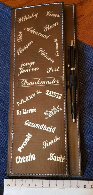 Vintage Bar Drinks Order book.  Drankmaster.