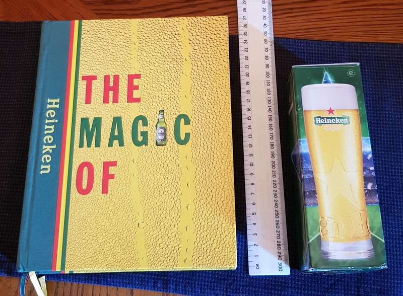 Heineken collection.  BOOK AND GLASSES