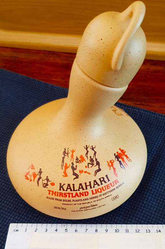 Kalahari Thirstland Liqueur Calabash  Empty. Product of RSA.