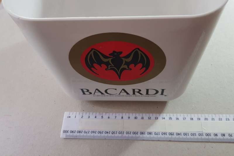 Plastic Ice Bucket.  Branded Bacardi and the Bat Device  The spirit of Latin Passion.