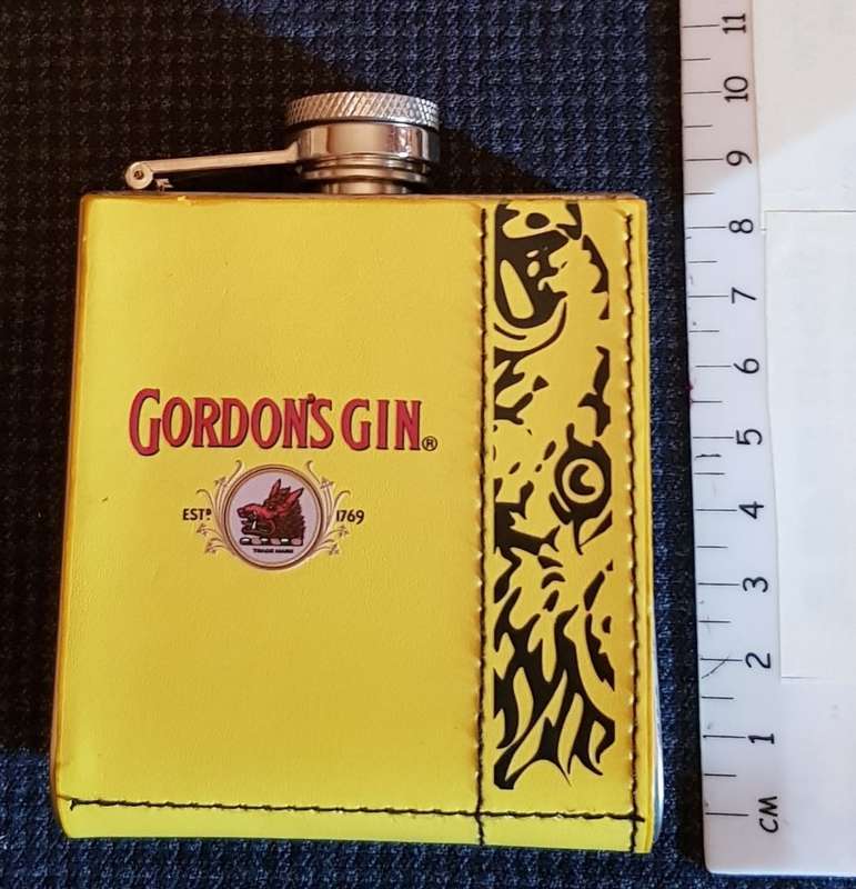 Small Pocket Hip Flask -  Brand Gordons Gin.
