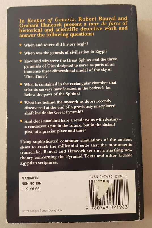 Keeper of Genesis.  A quest for the hidden legacy of mankind.