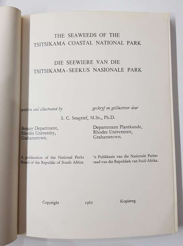 The Seaweeds of the Tsitsikama Coastal National Park