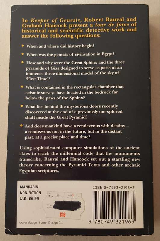Keeper of Genesis.  A quest for the hidden legacy of mankind.